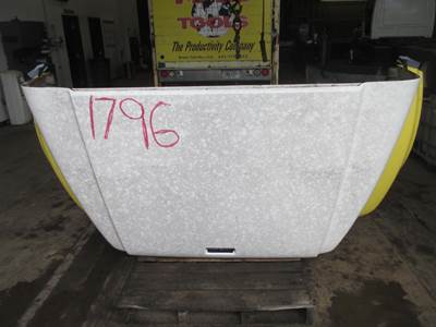 Used International 4700 Hood 44", White/Red/Yellow