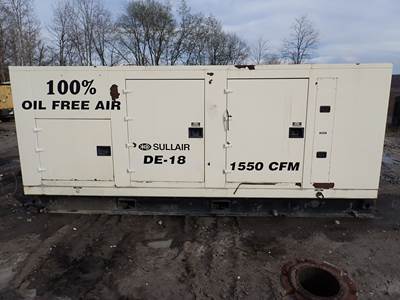 2004 Sullair DE18 1550 CFM Oil Free Air Compressor CAT C16 5281 HRS