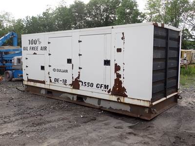 2003 Sullair DE18 1550 CFM Oil Free Air Compressor CAT C16 8716 HRS
