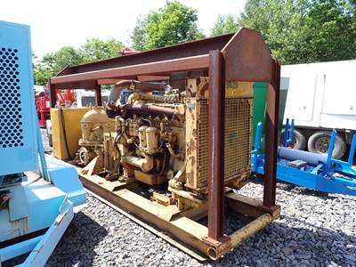 Aurora 8" Split Case HIGH HEAD Water Pump VIDEO! CAT D343 Diesel Drilling Skid