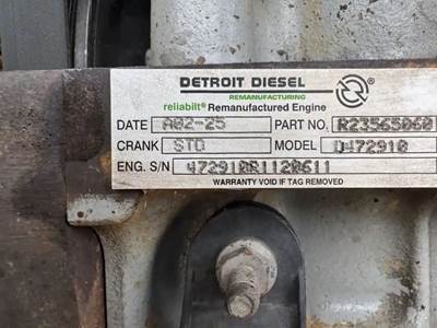 Detroit DD15 Engine for a 2020 Freightliner