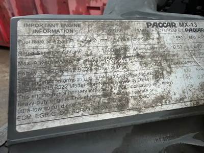 Paccar MX-13 Engine for a 2023 Kenworth T680
