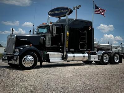 Kenworth W900L Sleeper Semi Truck - Mid Roof Sleeper, Detroit 500HP, 13 Speed Manual