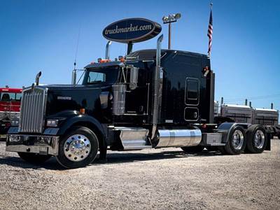 Kenworth W900L Sleeper Semi Truck - Mid Roof Sleeper, Detroit 500HP, 13 Speed Manual