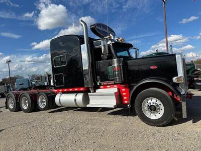 Peterbilt 389 Tri Axle Sleeper Semi Truck - Raised Roof Sleeper, Cummins 565HP, 18 Speed Manual