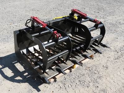 68" or 72" Extreme Duty Rock Bucket Grapple for a Skid Steer