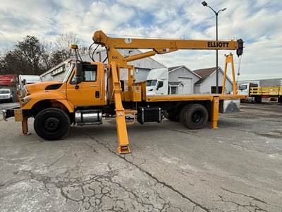 2011 International WorkStar 7400 Crane Truck, 56FT Boom, Elliott Crane, Flatbed, Service, Utility, Construction, Outriggers