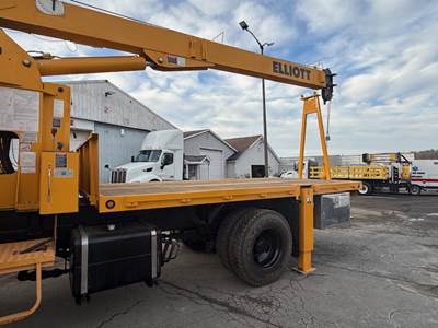 2011 International 7400 Crane Truck, 56FT Boom, Elliott Crane, Flatbed ...