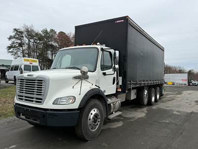 2019 Freightliner M2 Curtain Side Truck - Morgan Curtain Side Truck with Moffett M8 NX truck mounted forklift
