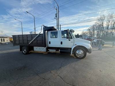 2007 International DuraStar 4300 Crew Cab Dump Truck, 12FT Dump, Tarp, Automatic, Low Miles, Delivery, Hauling, Mulch, Hauler, NO DEF, Under CDL