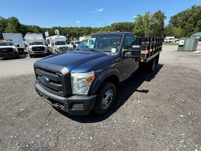 2015 Ford F-350 Stake Bed Truck, Under CDL, Automatic, Delivery, Moving, 12FT Bed Gas, Hauler, Mulch, Landscape, Construction, Low Miles, Government