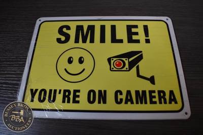Surveillance Warning Sign 'Smile! You're On Camera' Lot Contians 2 Signs