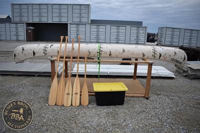 Indian Brand Canoe CNK23609, White With Black, Includes Five Paddles, Storage