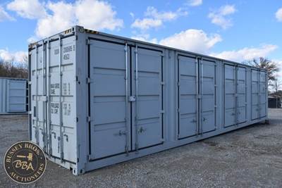 40ft Shipping Container 4 Side Entry Doors, Rear Double Doors, Wood Floor, One