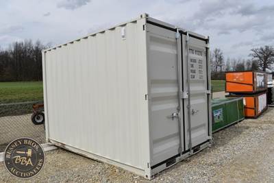 12ft Office Container Small Side Entry Door, Side Window, Rear Double Doors,