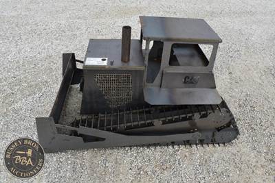 Caterpillar Dozer Lawn Ornament Raw Steel, Unpainted