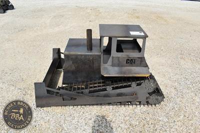 Caterpillar Dozer Lawn Ornament Raw Steel, Unpainted