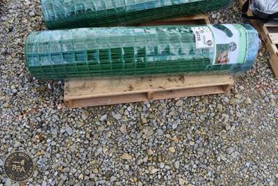 Welded Wire Fence Roll 98.4in x 4ft, 2.4in x 2.4in Mesh Size, Green, Vinyl