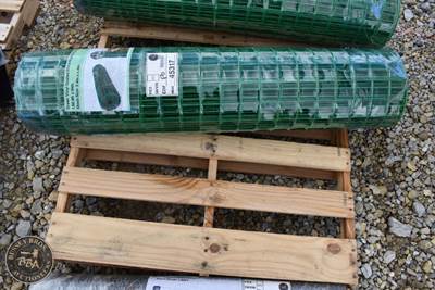 Welded Wire Fence Roll 98.4in x 4ft, 2.4in x 2.4in Mesh Size, Green, Vinyl