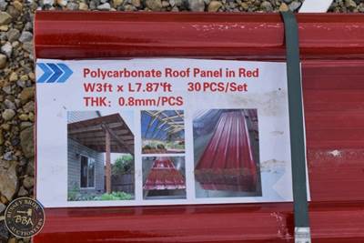 Polycarbonate Roof Panels Red, 3ft x 7.87ft, 0.8mm Thickness, Thirty Pieces Per