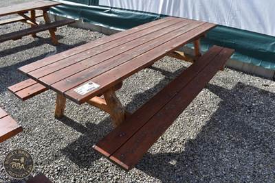 Rustic Wood Picnic Table 8ft Long