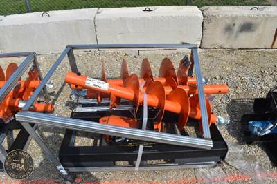 Auger Set Attachment Skid Steer Attachment, Hydraulic, Three Different Sized