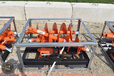 Auger Set Attachment Skid Steer Attachment, Hydraulic, Three Different Sized