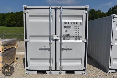 11ft Shipping Container 1 Side Entry Door, Rear Double Doors, Window, Wood Floor