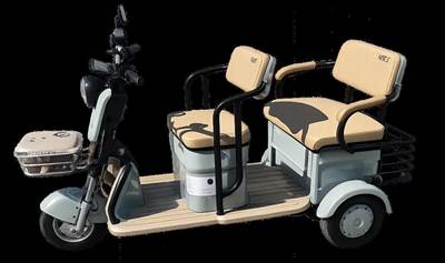Iranch Mini Golf Cart Green, 3 Wheeled Electric Cart Front And Rear Bench Seats,
