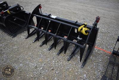 72 Inch Brush Grapple Attachment Skid Steer Mount, Dual Cylinder Single Grapple,