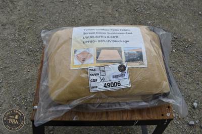 Yellow Outdoor Patio Fabric Sun Cover Screen 65ftx6ft, New/Unused