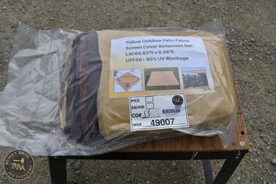 Yellow Outdoor Patio Fabric Sun Cover Screen 65ftx6ft, New/Unused