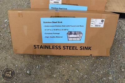 Stainles Steel Freestanding Sink Under Mount Sink With Faucet, Metal Shelves,,