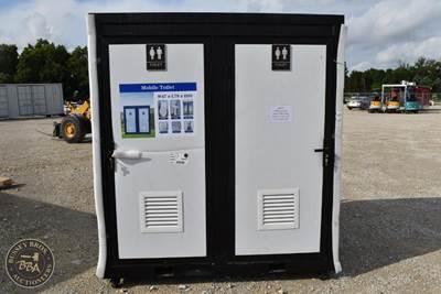 Double Stall Portable Restroom With Toilet, Sing Lights And Ventilation Fan,,