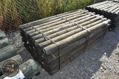 Treated Fence Post Approx 8Ft Long X 4 Inch Diameter Fence Post, Lot Contains 36