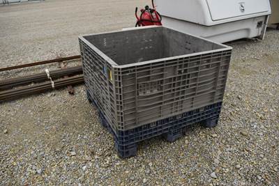 Collapsible Bulk Container 44.5in x 47.5in, 4-way Forklift-Accessible Plastic