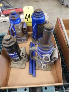 (4) Bottle Jacks, (2)6Ton, (1)8 Ton,  (1) 12Ton