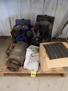 (2) Gas Engines, (1) Electric Motor, Hub Caps,  Carpet Squares