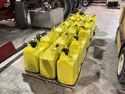 (16) Yellow Poly Seed Boxes With Lids To Fit A John Deere 1770NT Corn plAnter.