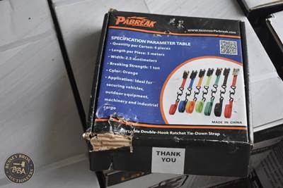 Pabreak 1in X 15FT Ratchet Tie-Down Straps 6 Straps, 1in X 15FT Double Hooks,