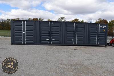 40ft Steel Shipping Container, Dark Gray, Double Swing Doors, Standard Capacity