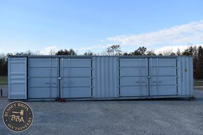 40 Ft Shipping Container With 2 Large Side Entry Doors Wood Floors, One Trip Use