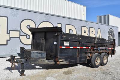 Dump Trailer, 16ft Long, 87in Wide, Tandem Axle, Front Storage Box, Rear Gates