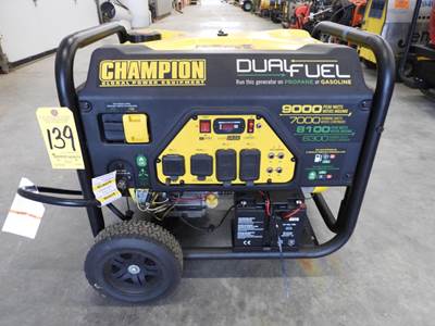 Champion Dual Fuel Generator,9000Watt, Propane/Gasoline, Electric Start, Model
