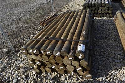 Treated Fence Post, 4IN X 8FT, 36 In Bundle
