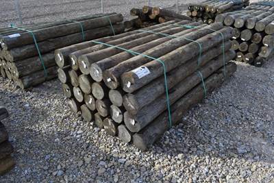 Treated Fence Post, Assorted 6IN-8IN X 8FT, 24 In Bundle
