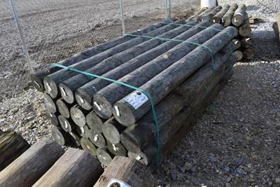 Treated Fence Post, Assorted 6IN-8IN X 8FT, 24 In Bundle