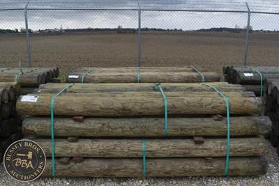 Treated Fence Post, Assorted 6IN-8IN X 8FT, 24 In Bundle