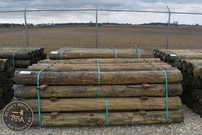 Treated Fence Post, Assorted 6IN-8IN X 8FT, 24 In Bundle