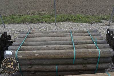 Treated Fence Post, Assorted 6IN-8IN X 8FT, 24 In Bundle